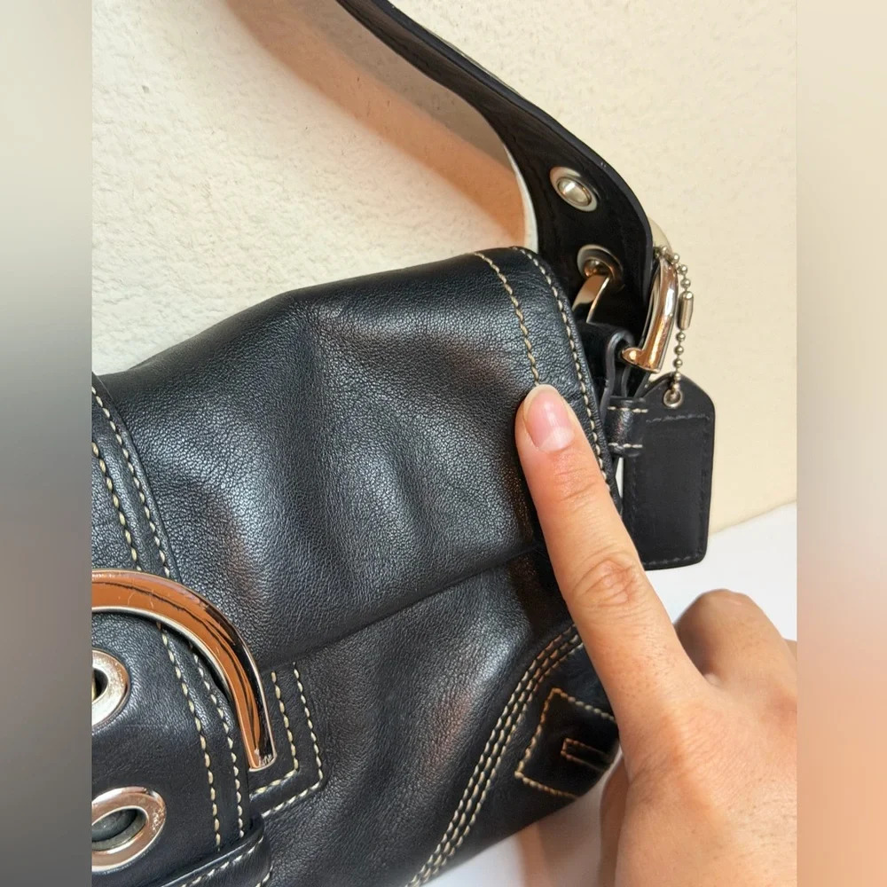 Coach Y2K SoHo Black Leather Shoulder Bag - Picture 2 of 12